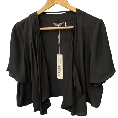 Table Eight Womens  Size 16 Short Sleeve Shirt Jacket Black  