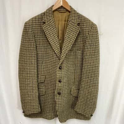 Dunn & Co Harris Tweed Houndstooth Blazer  Brown 
