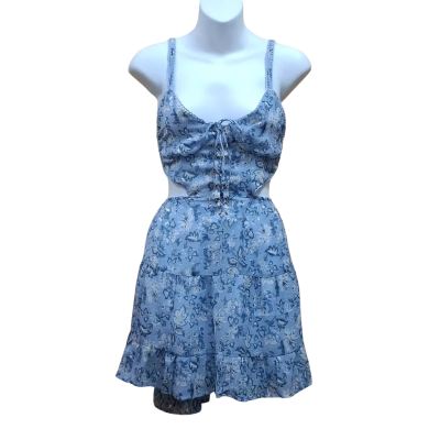  Sabo Luxe Womens  Size M Midi Dress Blue / Floral / White 