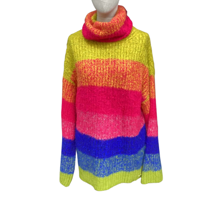 Desigual Womens  Size M Roll Neck Jumper Multicoloured 