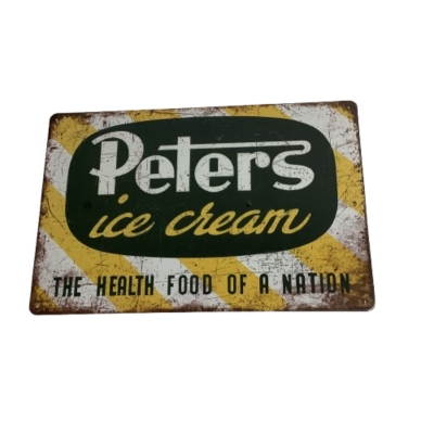 Brand New Peters Ice Cream Metal Man Cave Aussie Car Sign #2270-1-pp