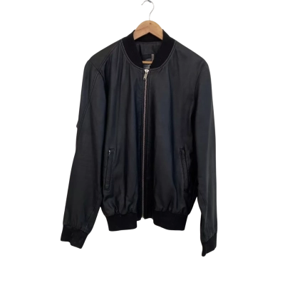 Damir Dona Womens  Size L Bomber Jacket /Genuine Leather Jacket Black  
