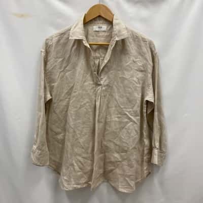 Uniqlo Women's 100% Linen Top Size M 