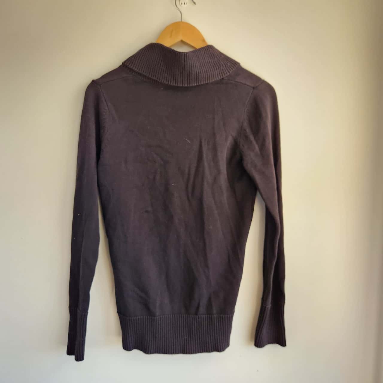Esprit Cotton Knit Black Jumper V neck Size 10 / M