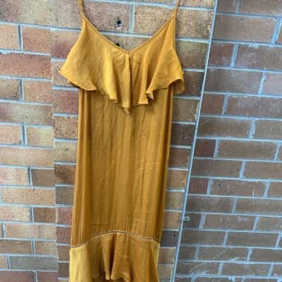 Sportsgirl Womens  Size 10 Mustard Midi Dress 