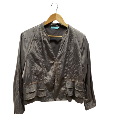 Blue Illusion Womens Speckled Open Jacket Size XXL