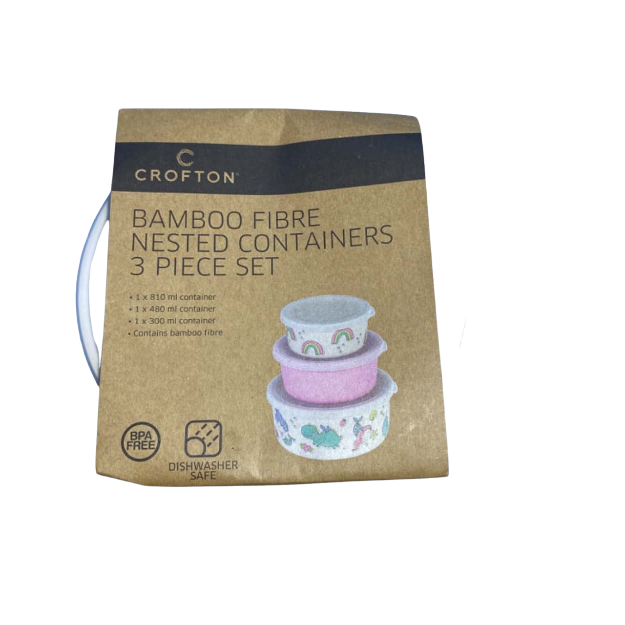 Bamboo fibre nested containers 3 piece set