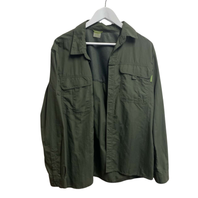 Kathmandu Mens  Size M Button Up Long Sleeve Shirt Green 