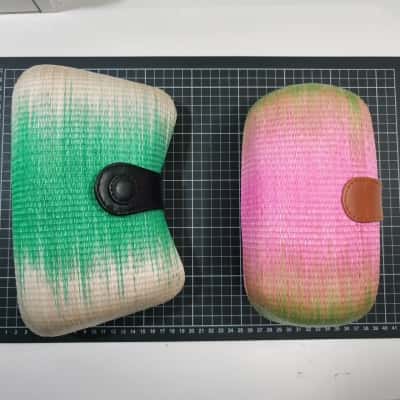 As New 2x Le Sac Kultura Womens Handbags Green / Pink