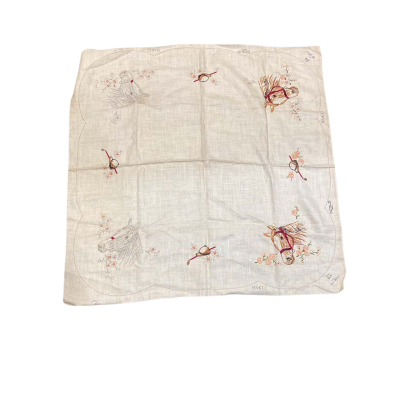 Unfinished Vintage Embroidery Project Horse Tablecloth Loose Manchester 
