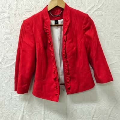 White House Black Market Womens Red Jacket VGUC