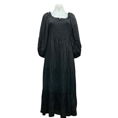 boho australia Womens Size L Midi Dress Black  