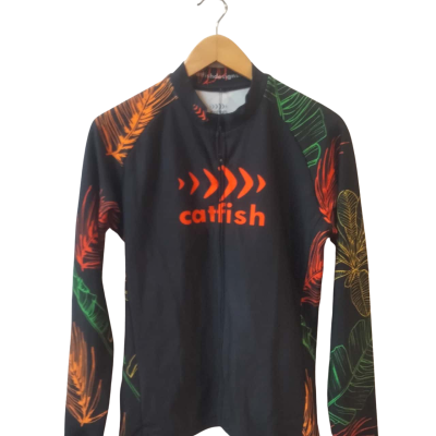  Catfish Size L  Neon Jungle long sleeve  bike Jersey