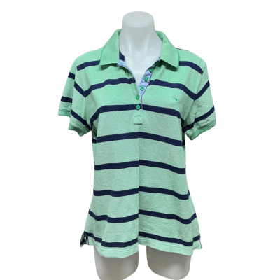 R.M. Williams Womens 100% Cotton Size 16 Semi Fit Button Up Top Blue / Green / Striped 