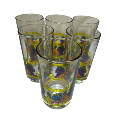 6 Fruit Glasses Italy Made 