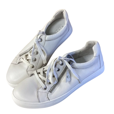 KLOUDS White Leather Zip Supportive Sneakers Size 41
