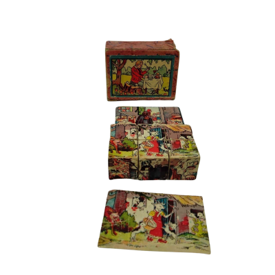 Vintage block fairy-tale puzzle
