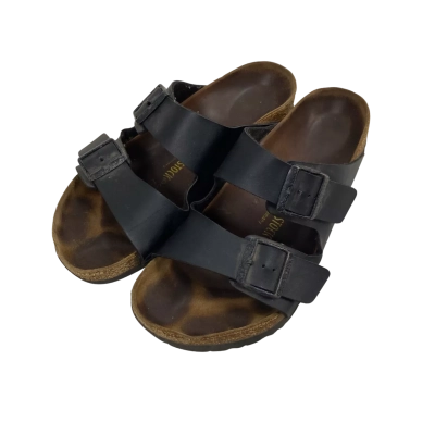 Birkenstock Unisex Size 41 Slides Black  / Brown 