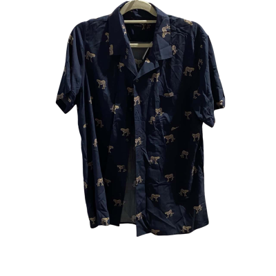 French ConnectionMensSize XL Long Sleeve Shirt Beige / Navy Blue  RRP $89.95