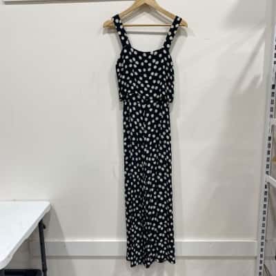 Mister Zimi Womens  Size 6 Wide Leg Jumpsuit Beige / Black  