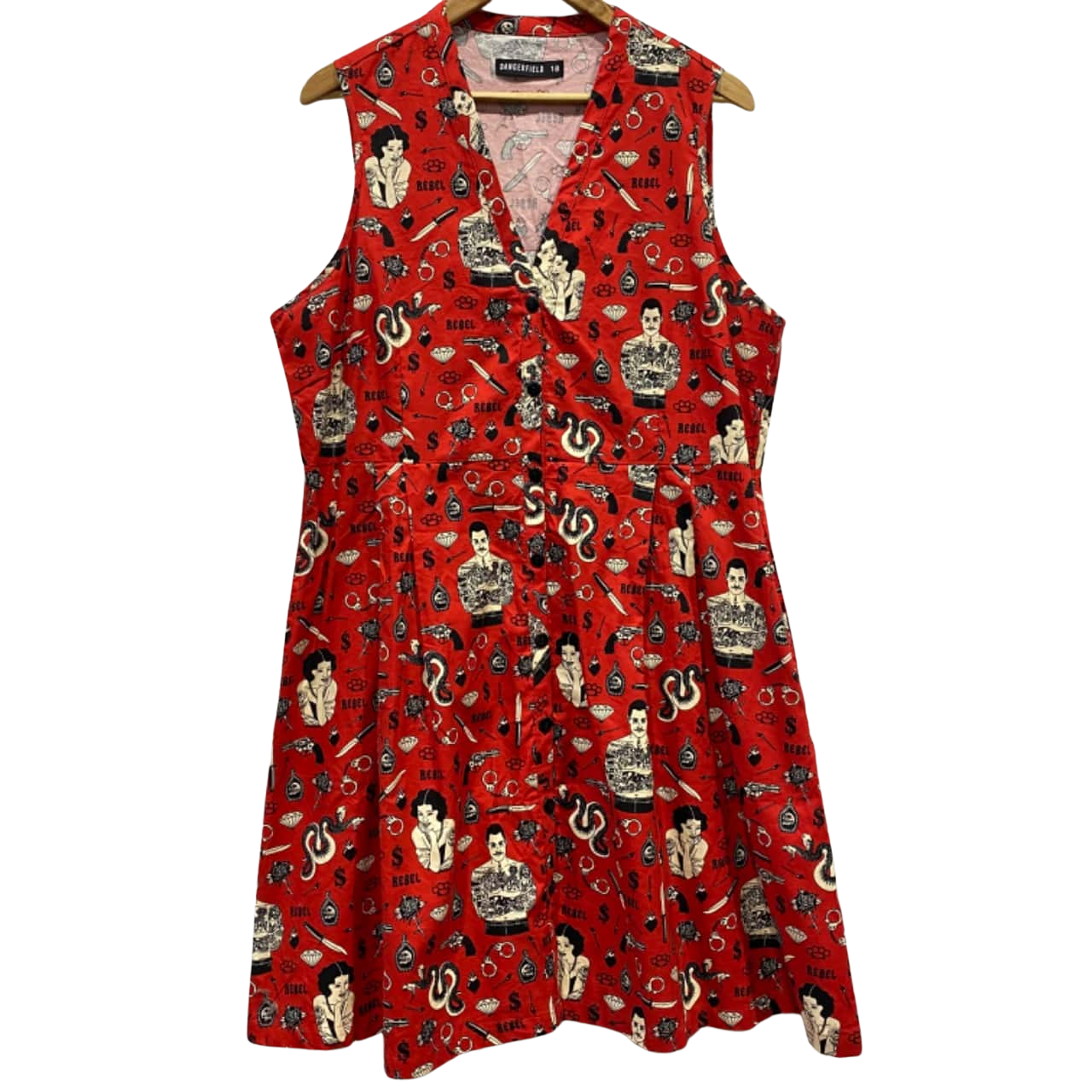 Dangerfield Womens Size 18 Party Dress Pattern / Red (s)