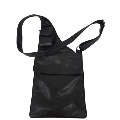  Womens Black Soft Leather Cross Body Bag 