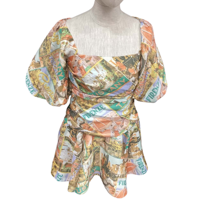 Sheike Womens  Size 10 Mini Dress Brown / Multicoloured / Pattern 