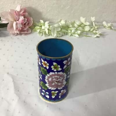 Chinese Cloisonne Enamel Multicoloured Floral Pattern Vase