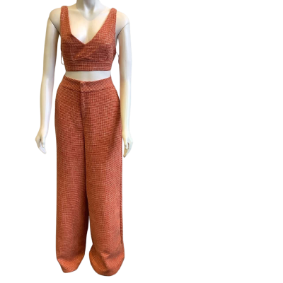 BNWT Showpo Women's Size 14 Adelaide Two Piece Wide Leg Set Burnt Orange 