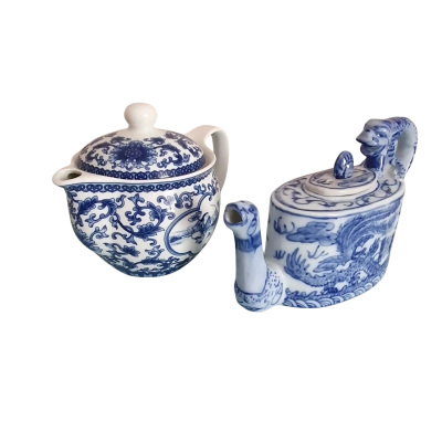 Decorative Chinese Porcelain Teapots x 2
