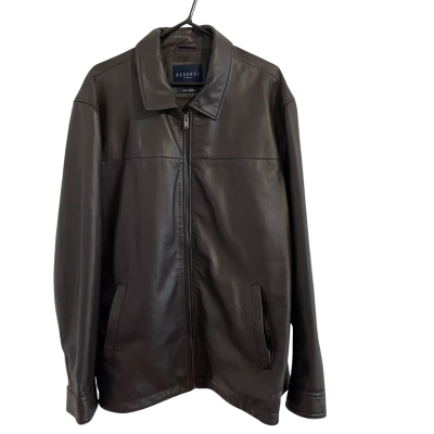 Reserve Mens  Size XXXL Leather Jacket Brown 
