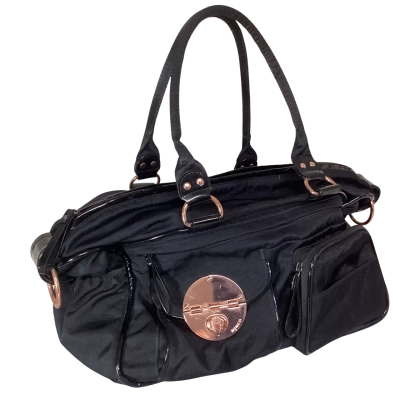 Mimco Tote Bag – Black Nylon with Rose Gold Hardware