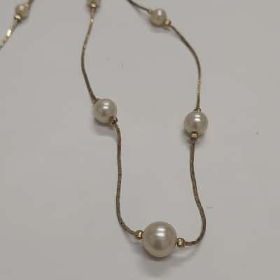  Womens Necklace Gold / Pearl 