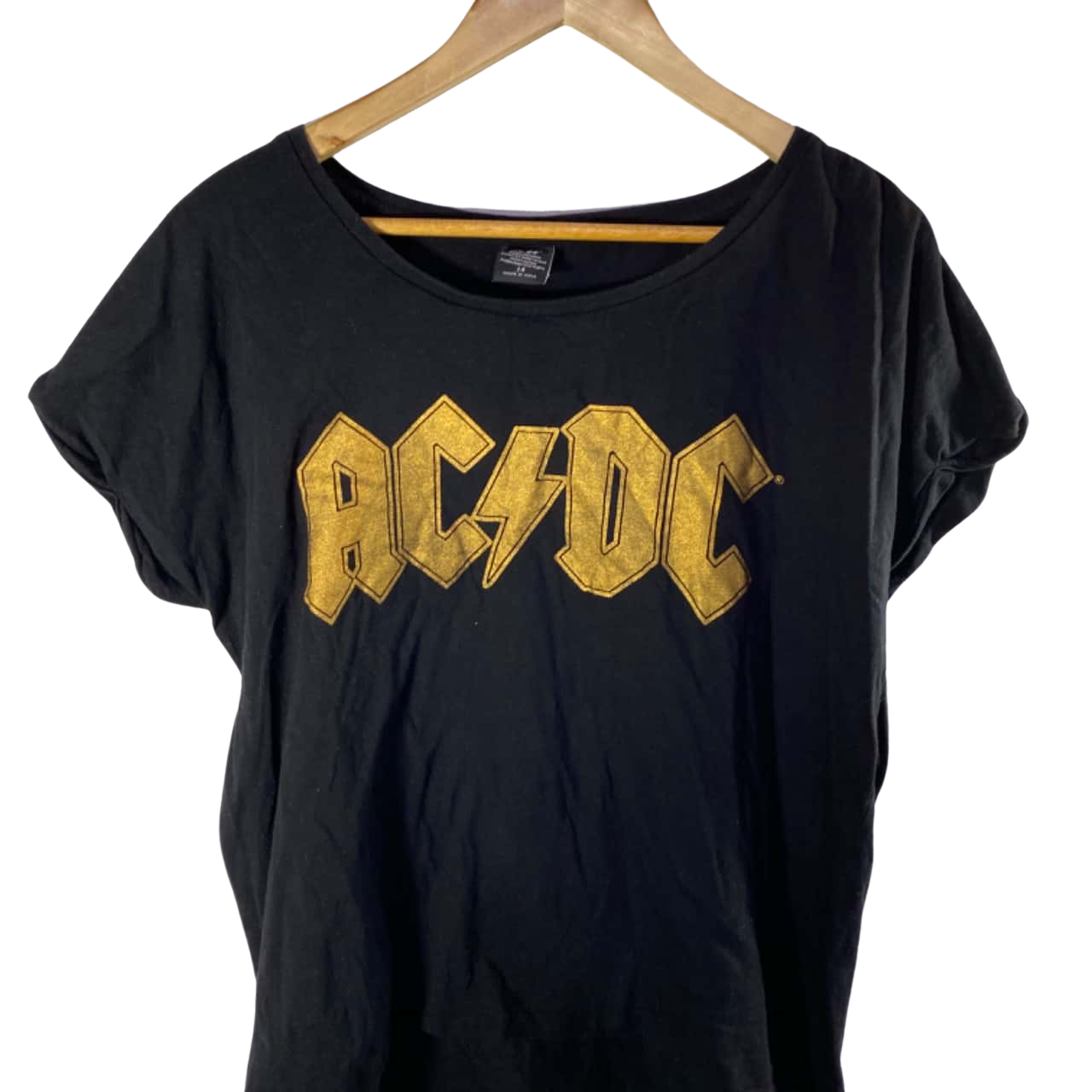 AC/DC Womens Size 14 Band Tshirt Black