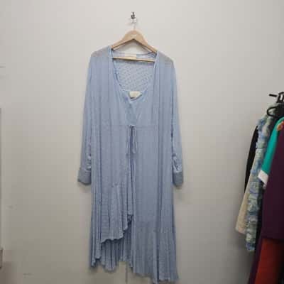 Munthe Womens  Size 38 Wrap + Slip Dress Blue 