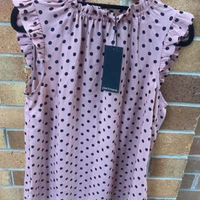 Portmans Womens  Size 8 Pink Mist Spot Blouse 