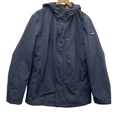 Calvin Klein Mens  Size M Front Zipper / Hooded Rain Jacket  Black  