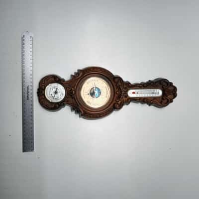 Vintage French Wall Barometer Thermometer Hygrometer Station