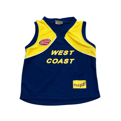 Retro Aussie Rules West Coast Jersey Size 5 Navy Blue / Yellow 