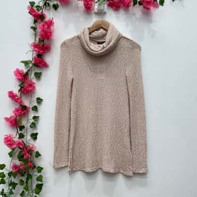 Bardot Womens  Size 6 Long Sleeve Top Beige 