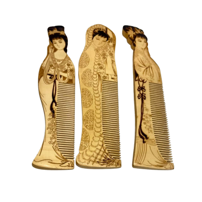 Chinese Wooden etched Combs
