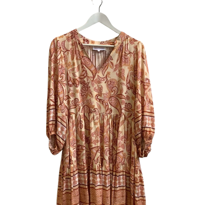White Closet Womens Size 6 Short Sleeve Mini Dress Orange Floral