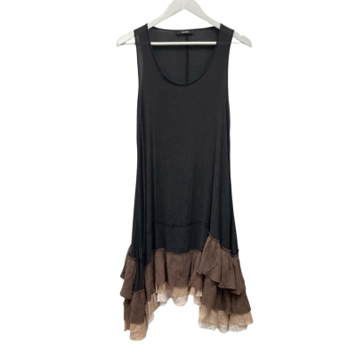 Flower Womens  Size M Sleeveless Dress  Beige / Black  / Brown 