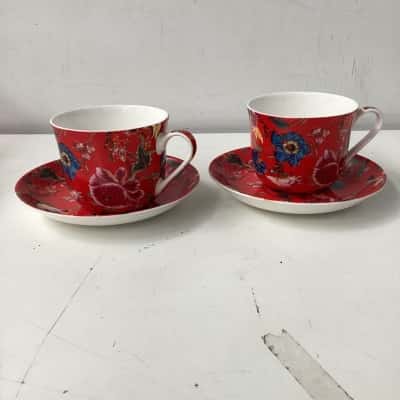 HERITAGE  Stoke on Trent  Fine bone china large cup and saucer x 2