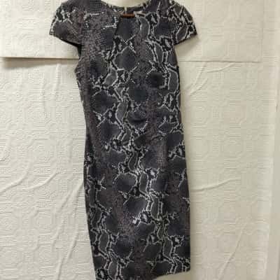 Karen Millen Womens  Size 12 Snake Print Dress VGUC