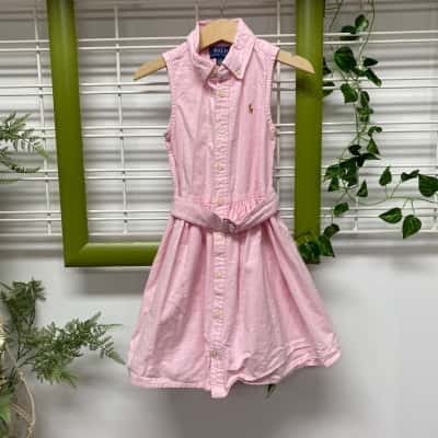 Polo Ralph Lauren Kids  Size 5 100% Cotton Dress Pink  