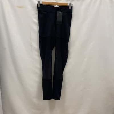 Reebok Cardi B Women's Sports Leggings See through Knees Size S Black BNWT