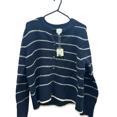 365 Days Womens  Size XL Blue Striped Buttoned Up Cardigan 