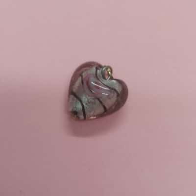  Womens Pendant Pink Glass Heart