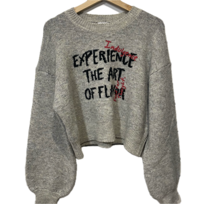 Lowrys Farm Womens Sweater Size F Grey 